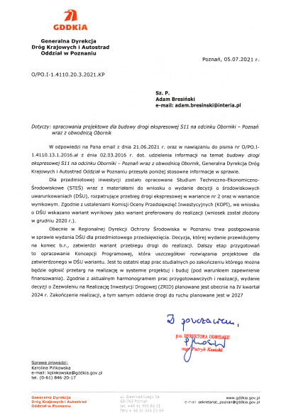 działki przy s11, działki oborniki, budowa s11, działki budowlane przy lesie